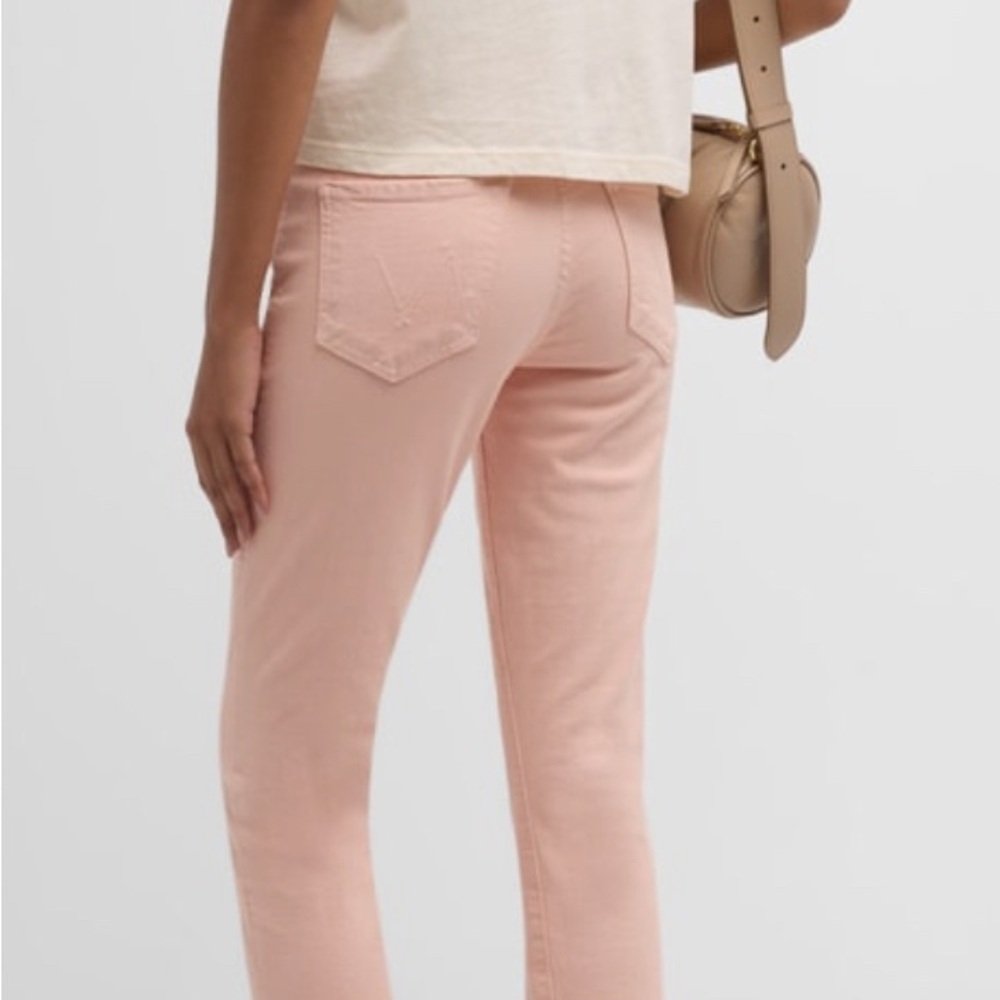 MOTHER The Insider Hover Stretch Mid Rise Crop Bootcut Jeans Peach Size 28 - Picture 6 of 6